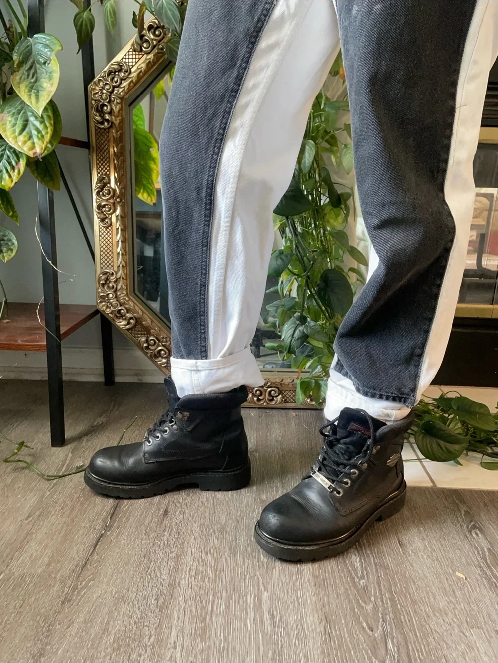 Harley Davidson Badlands black leather motorcycle boots